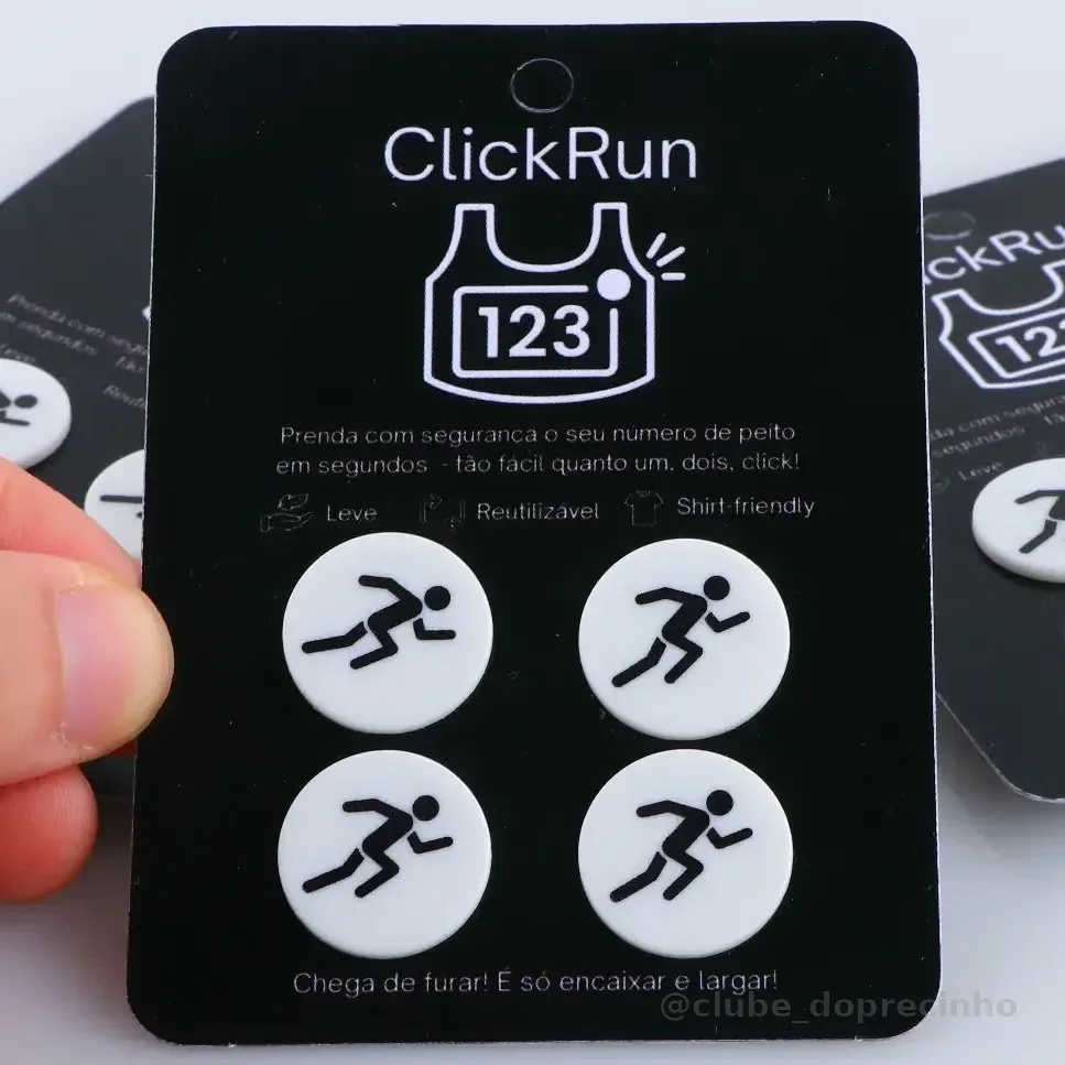 Botão Porta Número Para Corrida - Clickrun Branco Único