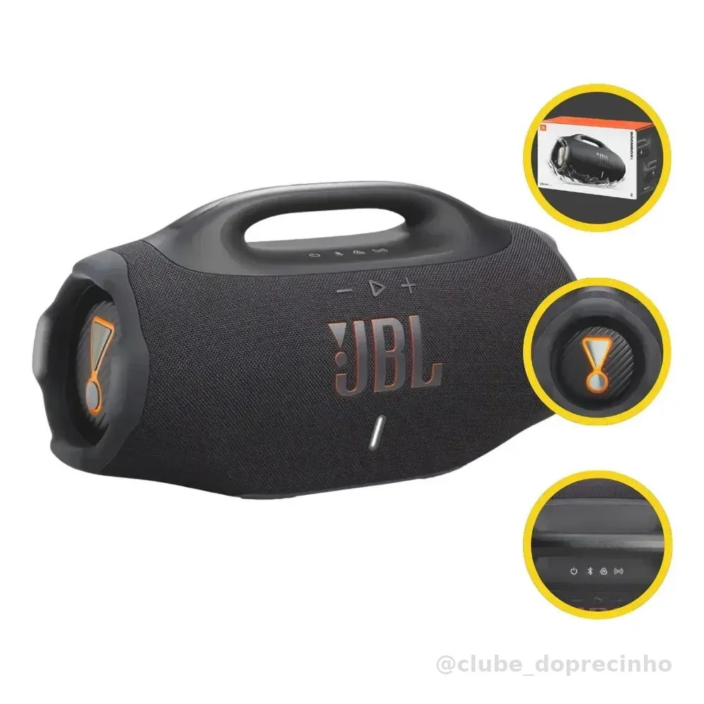 Caixa De Som Bluetooth Boombox 4 Jbl, Com Ai Sound Boost, Até 34h De Bateria, Ip68 E Áudio Lossless  Preta Preto 127/220v