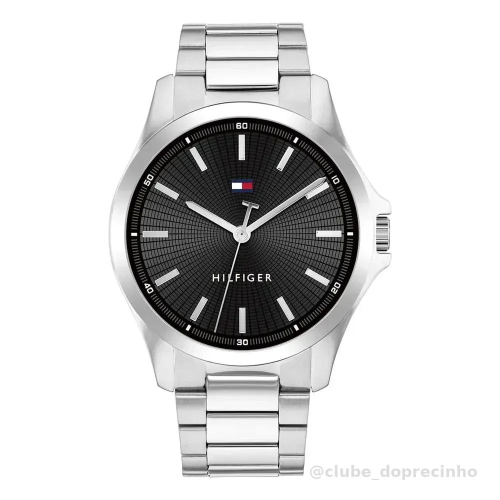 Relógio Tommy Hilfiger Masculino Aço Prateado 1710671 Prateado Preto