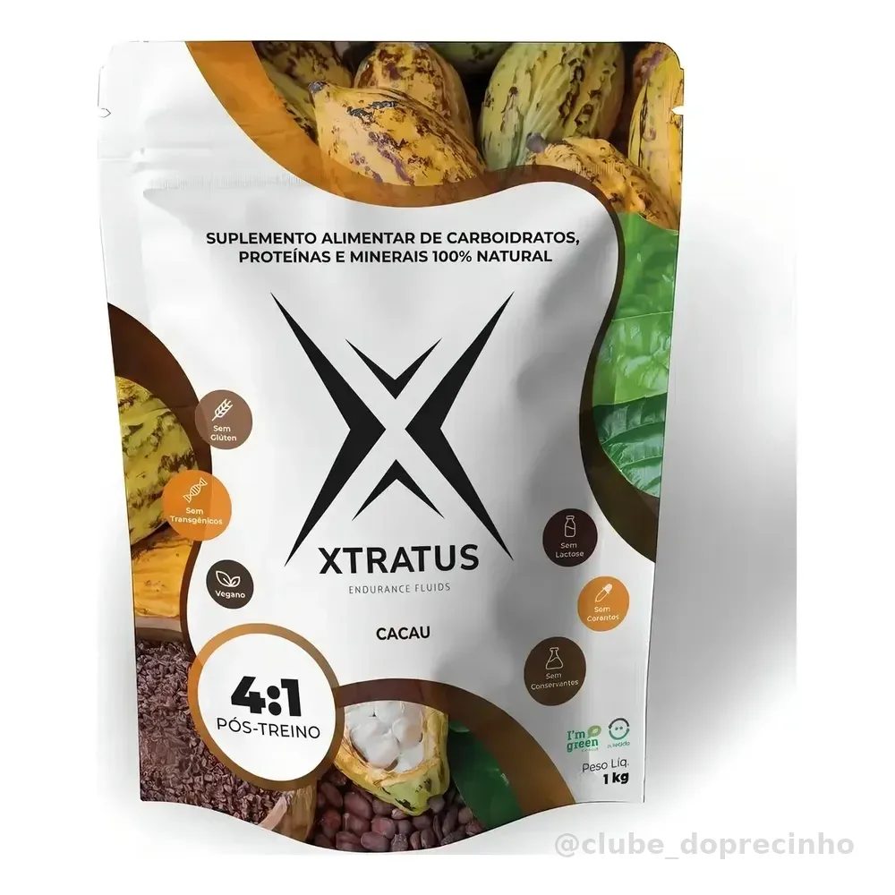 Suplemento Proteína Vegana Cacau Xtratus Pós Treino Pó 1kg Sem Glúten