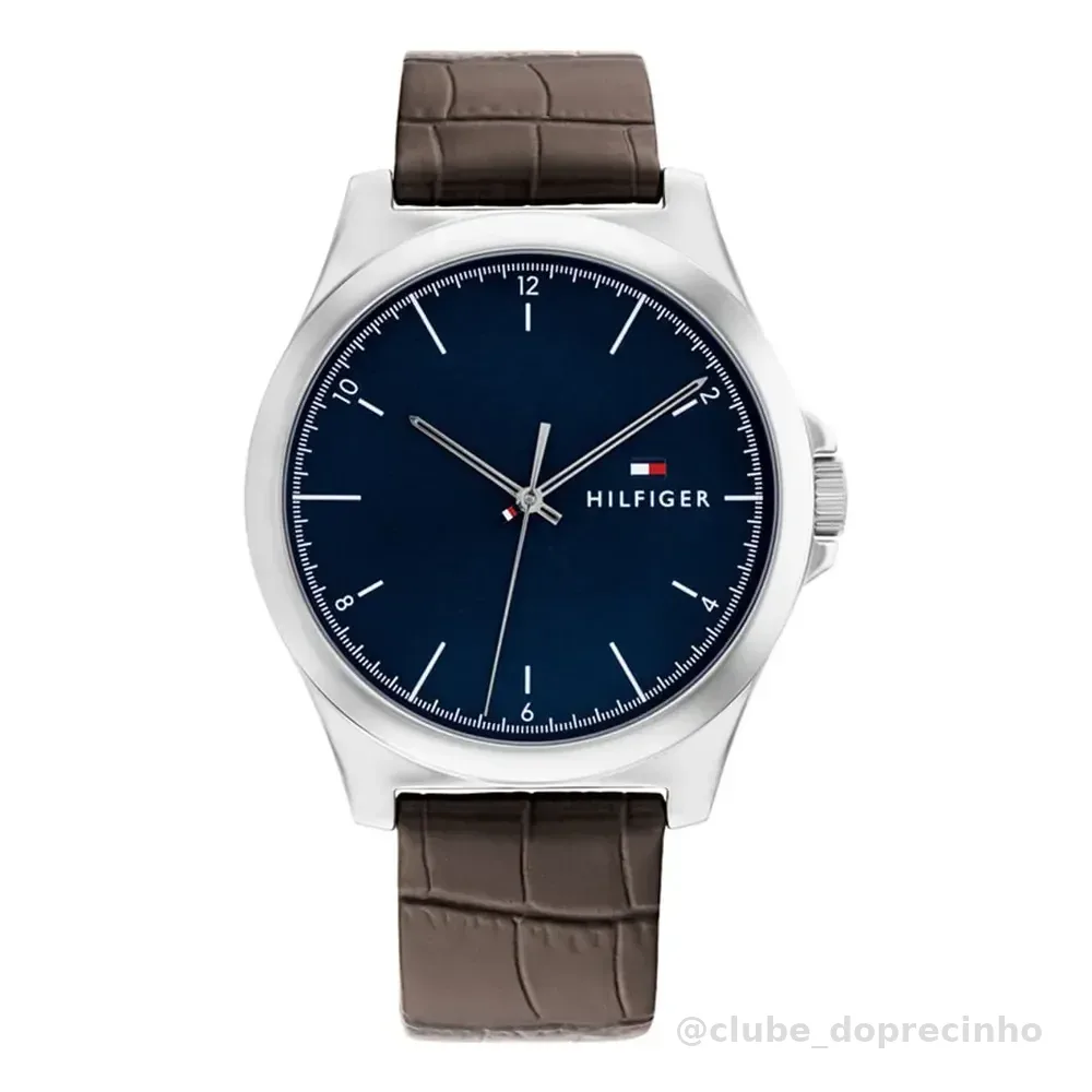 Relógio Tommy Hilfiger Masculino Couro Marrom 1710549 Marrom Azul