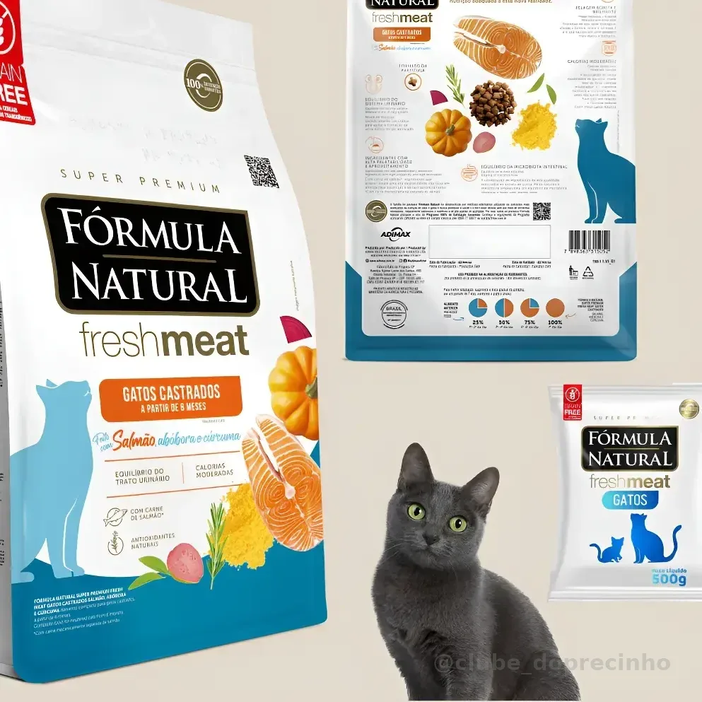 Ração Seca Fresh Meat Gatos Castrados Salmão 10kg Premium