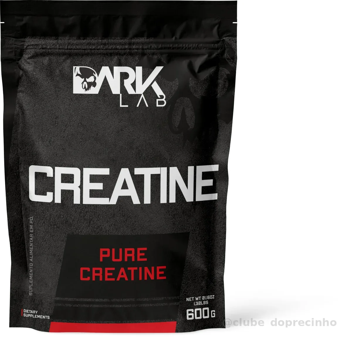 Creatina Pura Dark Lab, Monohidratada 100% de Pureza, Sem Glúten, Sem Sabor (600g)