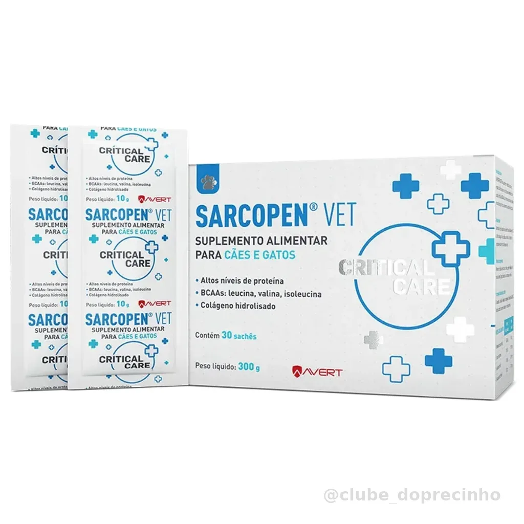 Sarcopen Vet 30 Sachês Avert Suplemento Para Cachorro Gato