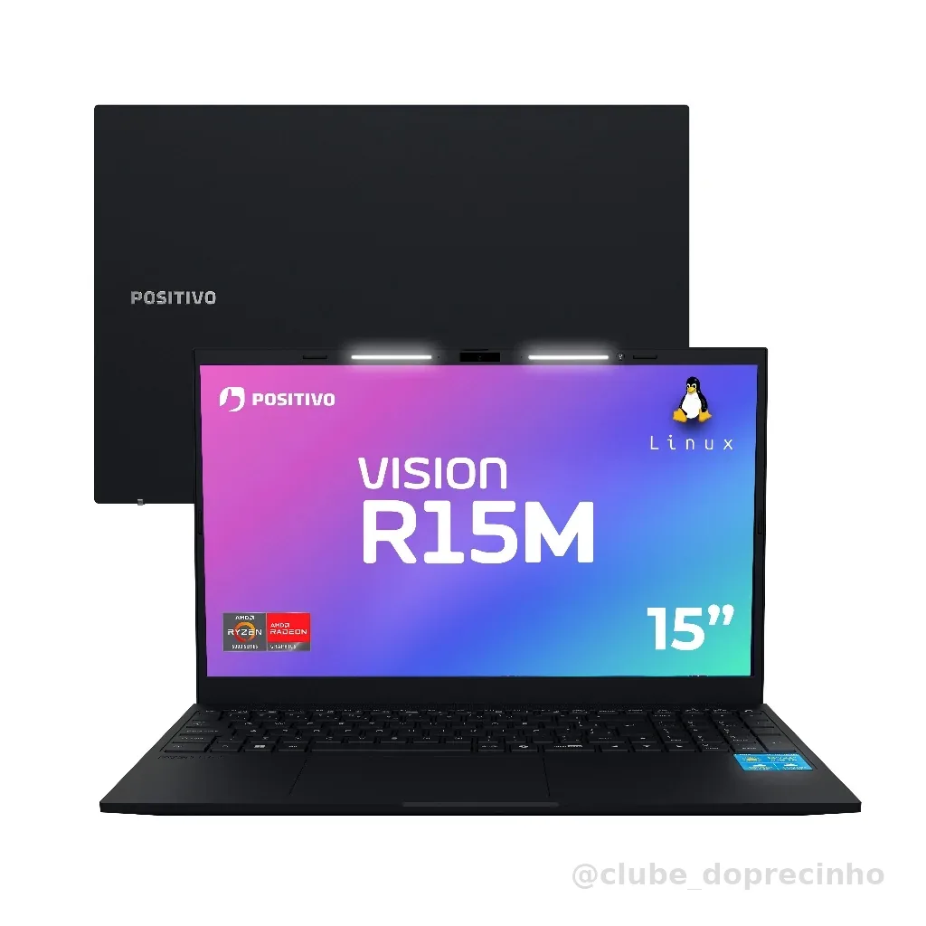 Notebook Vision R15M Ryzen 7-5825U Linux 32GB RAM 512GB SSD Wi-Fi 6 IPS - Positivo AMD