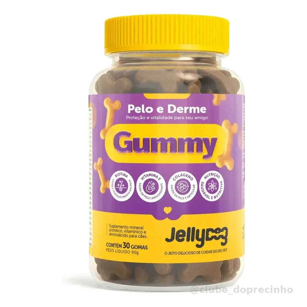 Gummy Dermatológico Reduz Coceira Lambeduras Queda De Pêlo