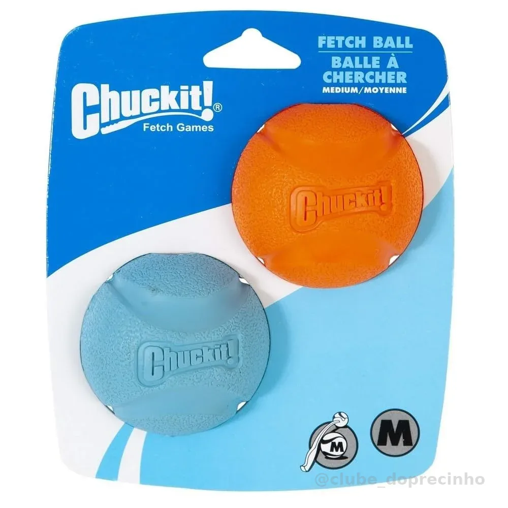 Chuckit Bola Fetch Ball 2Un M Para Cães Para Cães Medio Azul