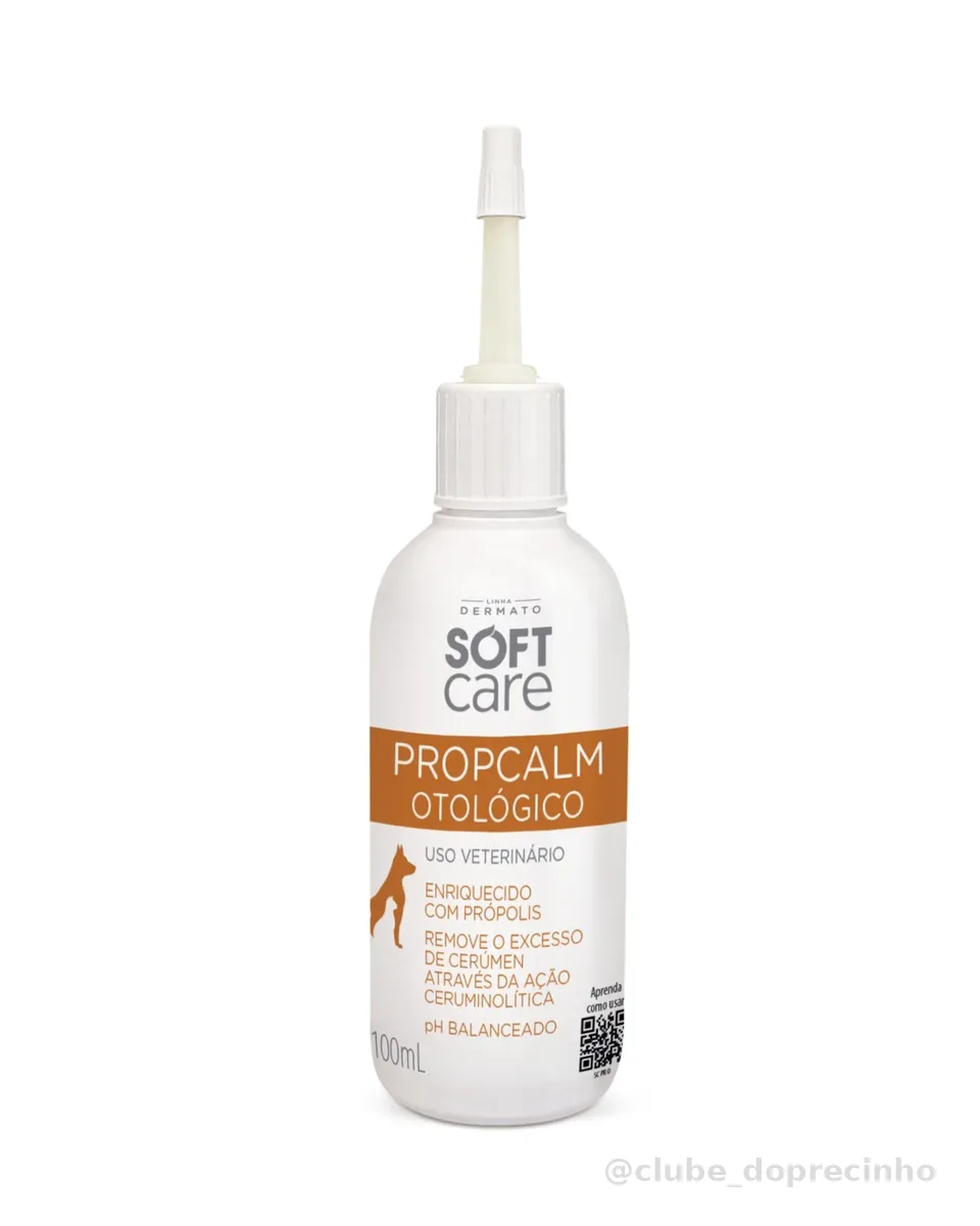 Soft Care Propcalm Solução Otológico 100ml cães e gatos Pet Society