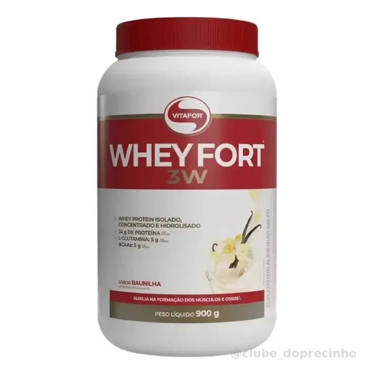 Suplemento Alimentar Whey Fort 3w Baunilha 900g Vitafor