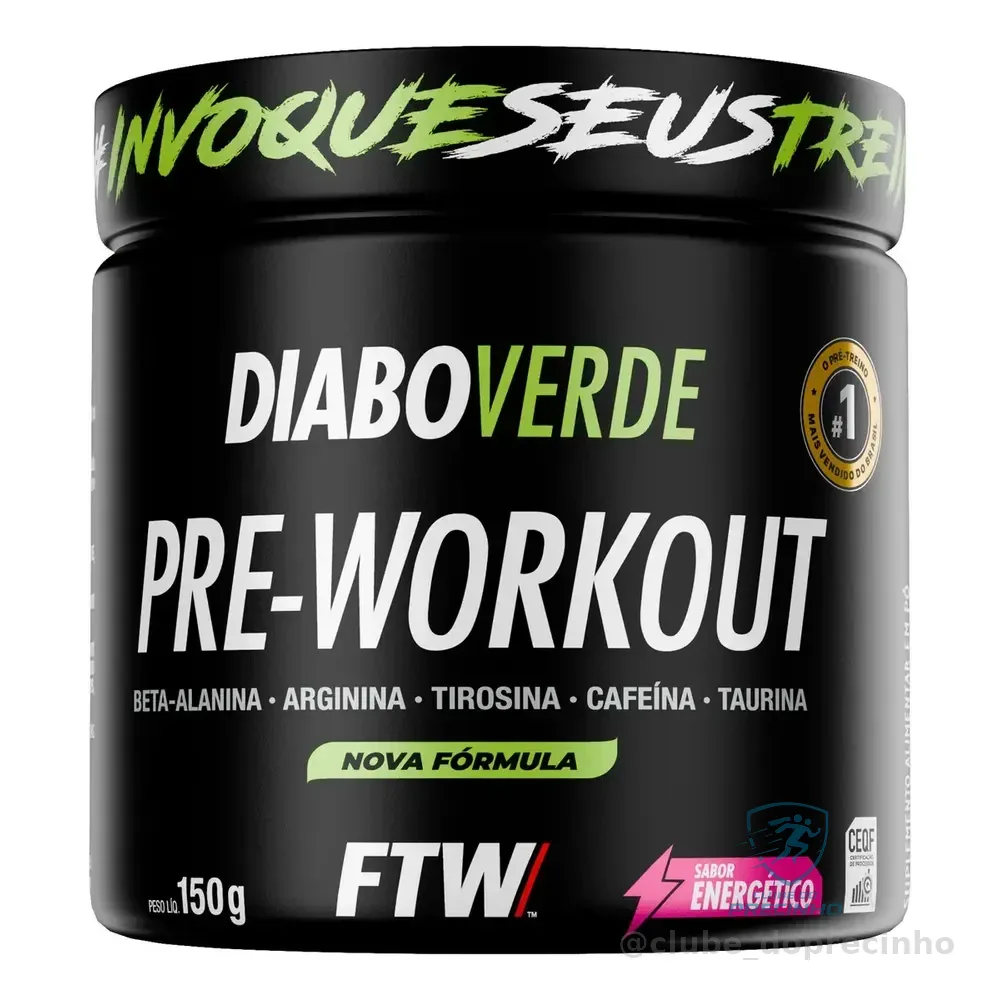 Suplemento Em Pó Pre Treino Pre Workout Pote 150g Sabor Energético Ftw - Diabo Verde