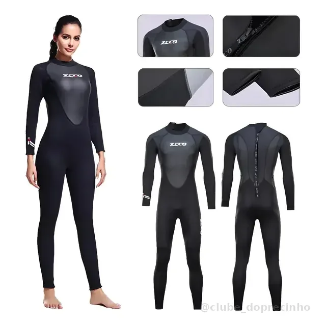 Roupa De Mergulho 3mm Neoprene Long John Feminino Termica
