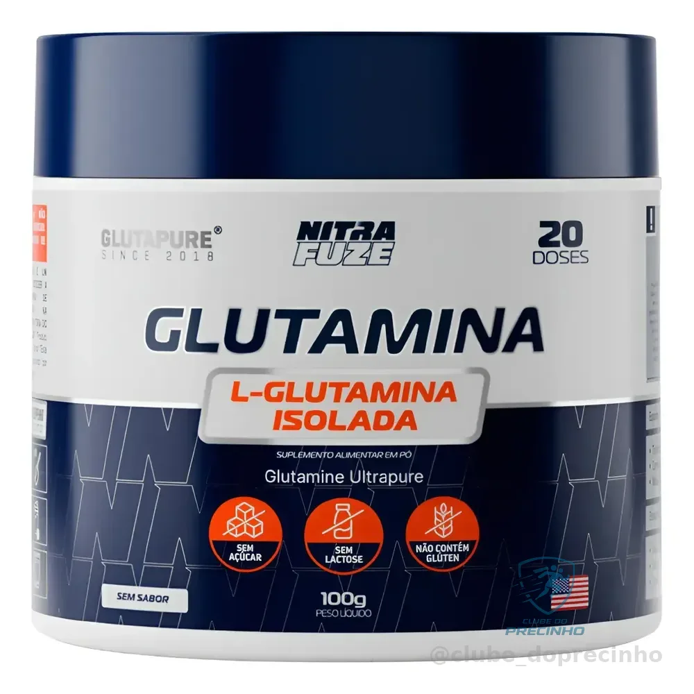 Glutamina 100% Pura Vegana Glutapure Aminoácido Nitrafuze Glutamina 100g