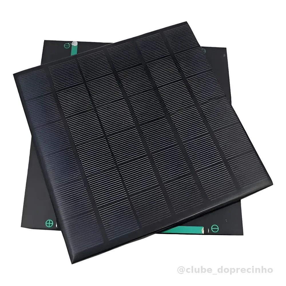 Mini Painel Solar 12v 5w 170x180mm Energia Limpa Fretegratis Preto 12v