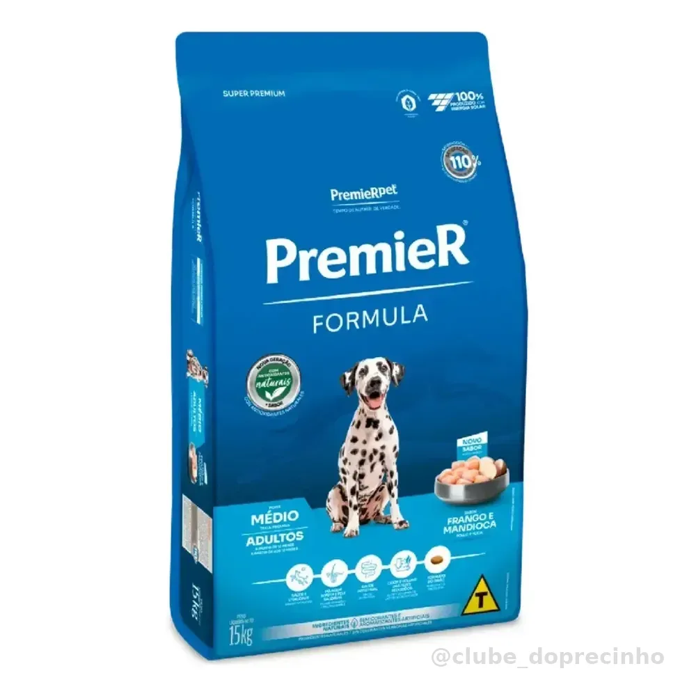 Ração Premier Fórmula Adultos Raças Média 15kg
