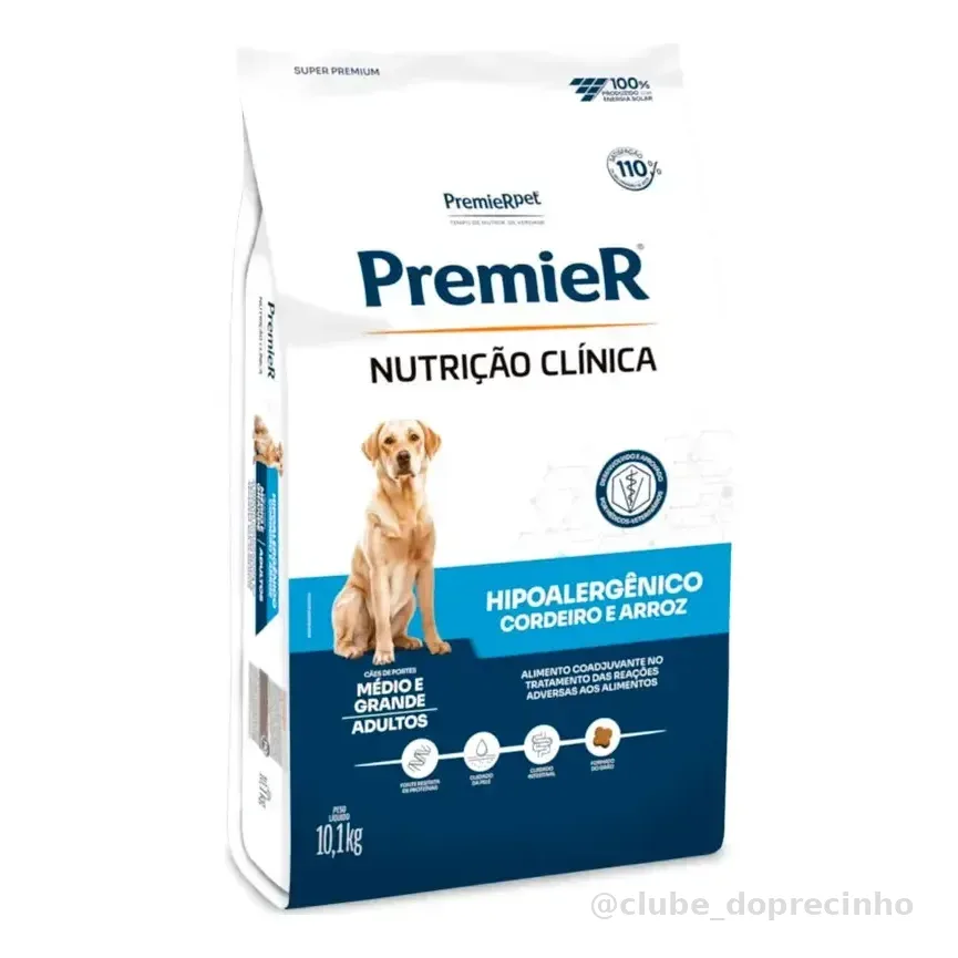 Ração Seca Premier Cão Adulto Médio/grande Hipoalergênica Cordeiro 10.1 Kg
