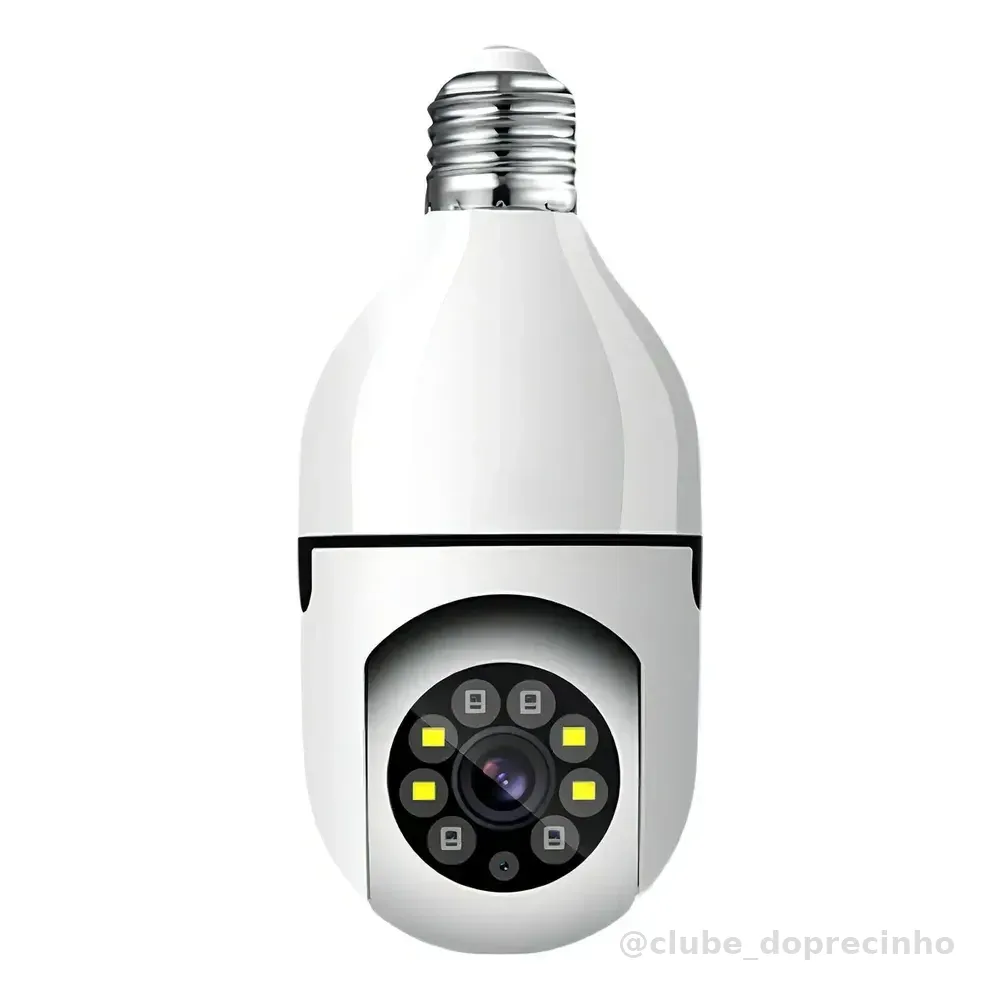 Câmera De Segurança Lâmpada Techfun Wi-fi Ptz 1080p Com Visão Noturna E Áudio Duplo Branco