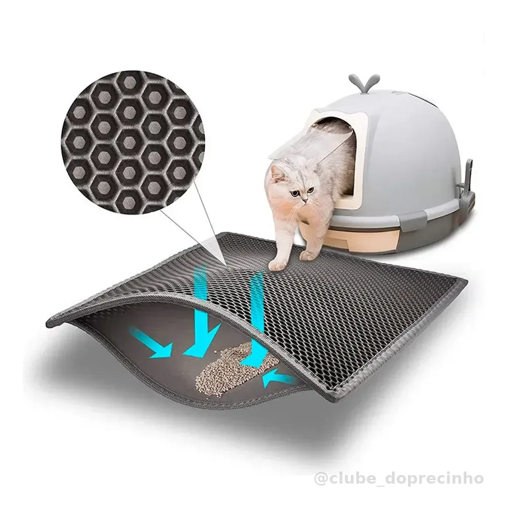 Tapete Coletor Higiênico Areia Para Gatos 60x45cm + Brinde