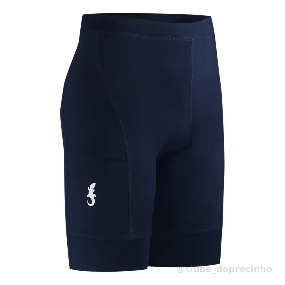 Shorts Compressão Kupaa Masculina Corrida Com Bolsos Azul
