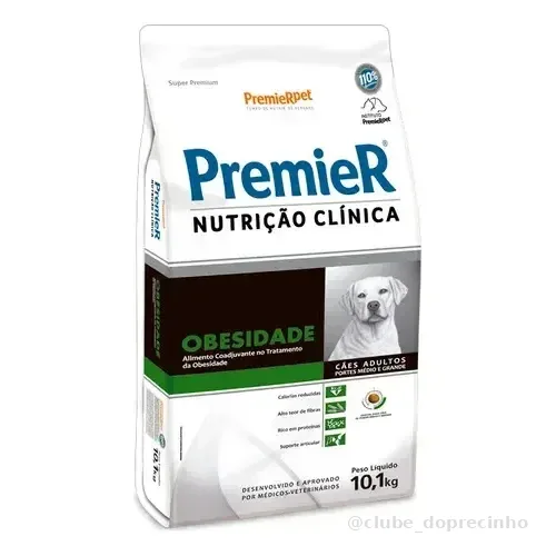 Ração Seca Premierpet Nutrição Clínica Para Cão Com Obesidade Médio E Grande De 10,1 Kg