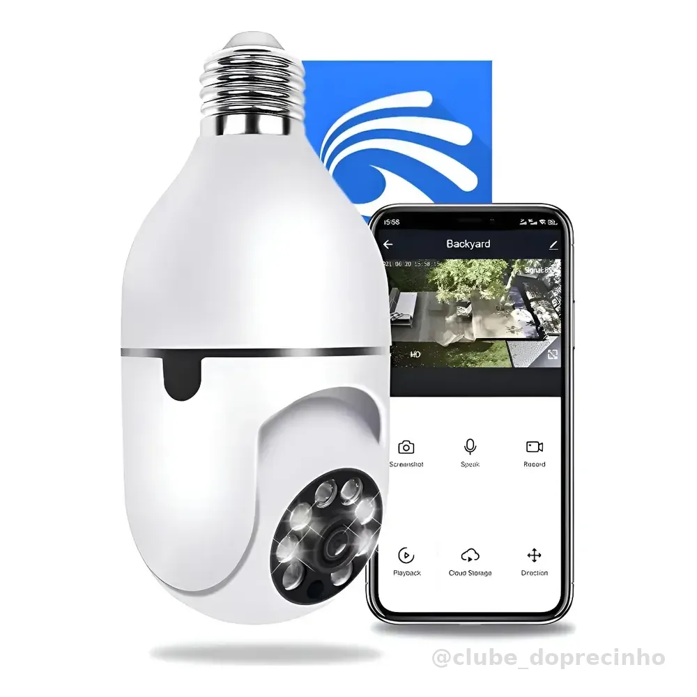 Câmera Lâmpada De Segurança Wifi Ip App Yoosee Visão Noturna Câmera Lâmpada De Segurança Wifi