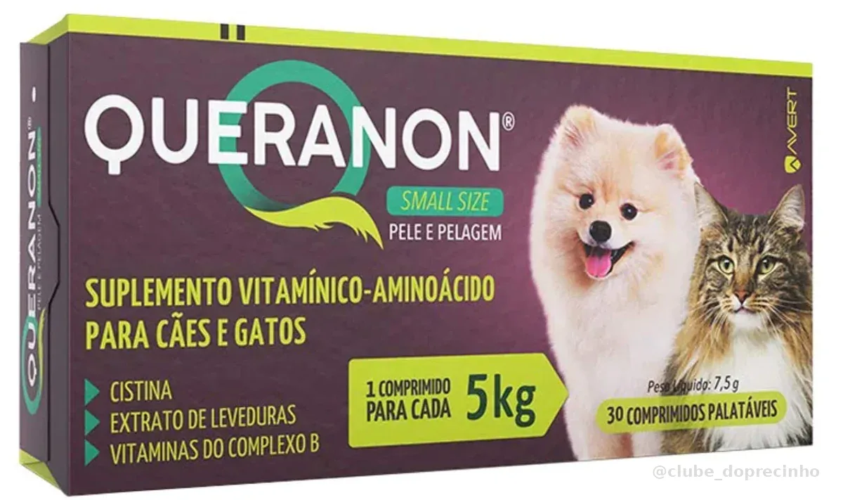 Suplemento Vitamínico Queranon para cães raças pequenas, AVERT, 30 comprimidos
