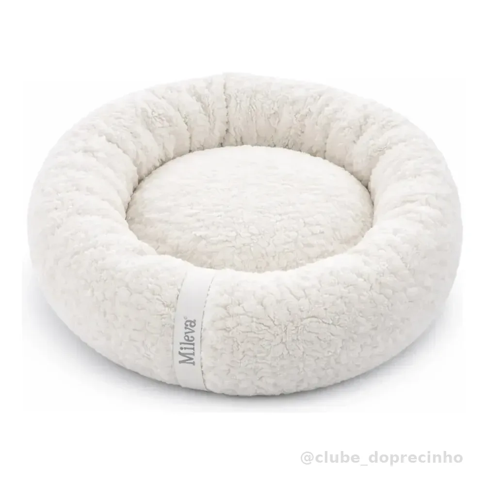 Cama De Gato Caminha Nuvem Ninho Pet Soft Redonda 50x50cm Cor Sherpa
