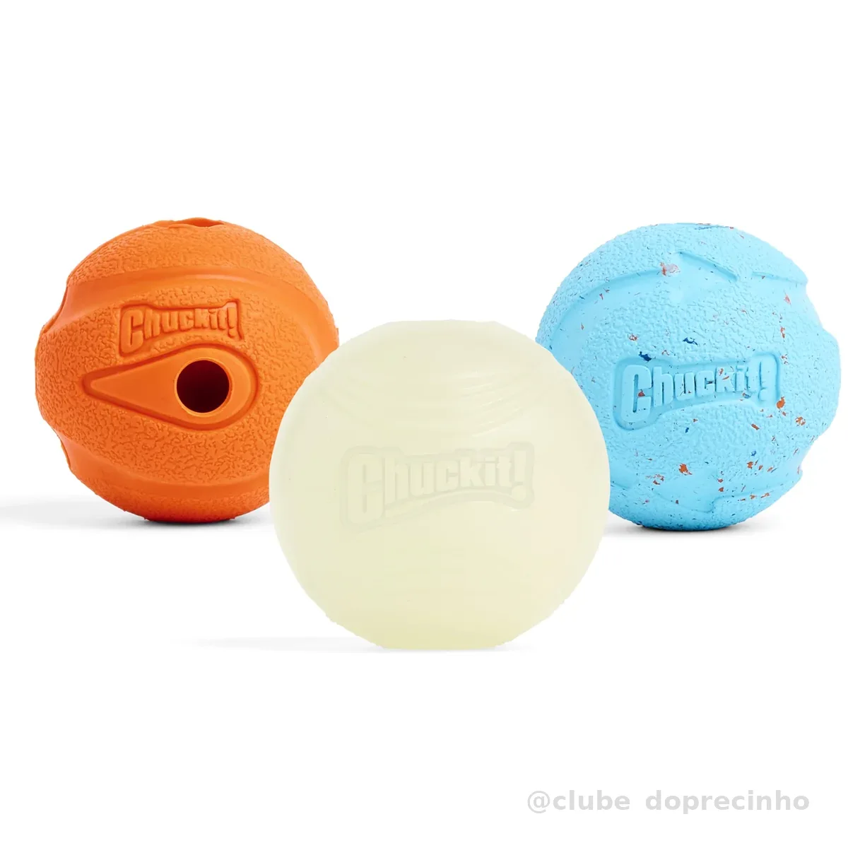 Chuckit Fetch Medley Dog Ball Brinquedos para cães, tamanho médio (6,3 cm), pacote com 3, para raças médias, inclui bolas de Whistler, Max Glow e Rebounce Balls
