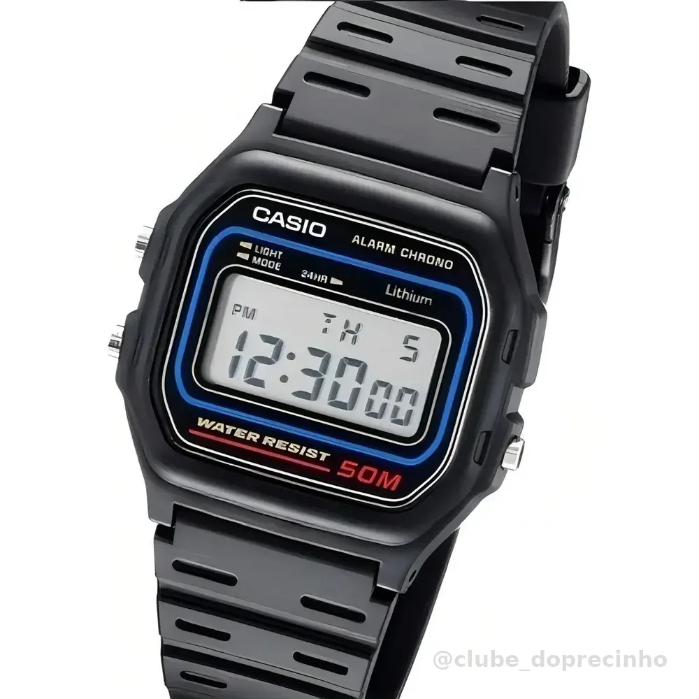 Relógio Casio Masculino Digital Preto De Resina W-59-1vq