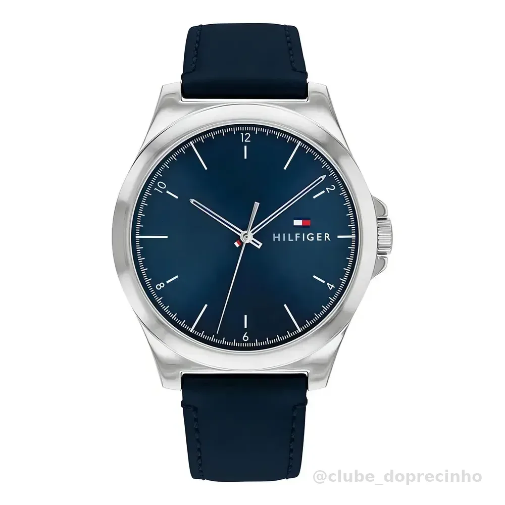 Relógio Tommy Hilfiger Norris Masculino Couro Azul - 1710666 Prateado Azul-escuro