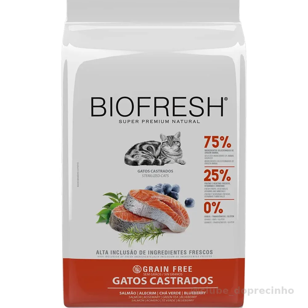 Hercosul Ração Biofresh Gatos Castrado Salmão - 7 5Kg