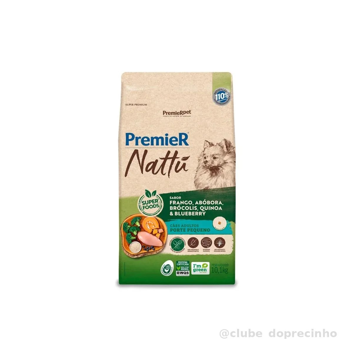 PremieR Pet Nattú Ração Seca para Cães Adultos Porte Pequeno Sabor Abóbora 10,1kg