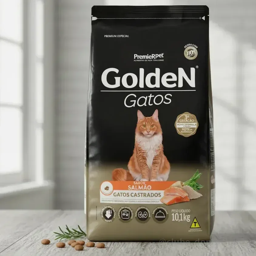 Ração Golden Gatos Adultos Castrados Salmão 10kg