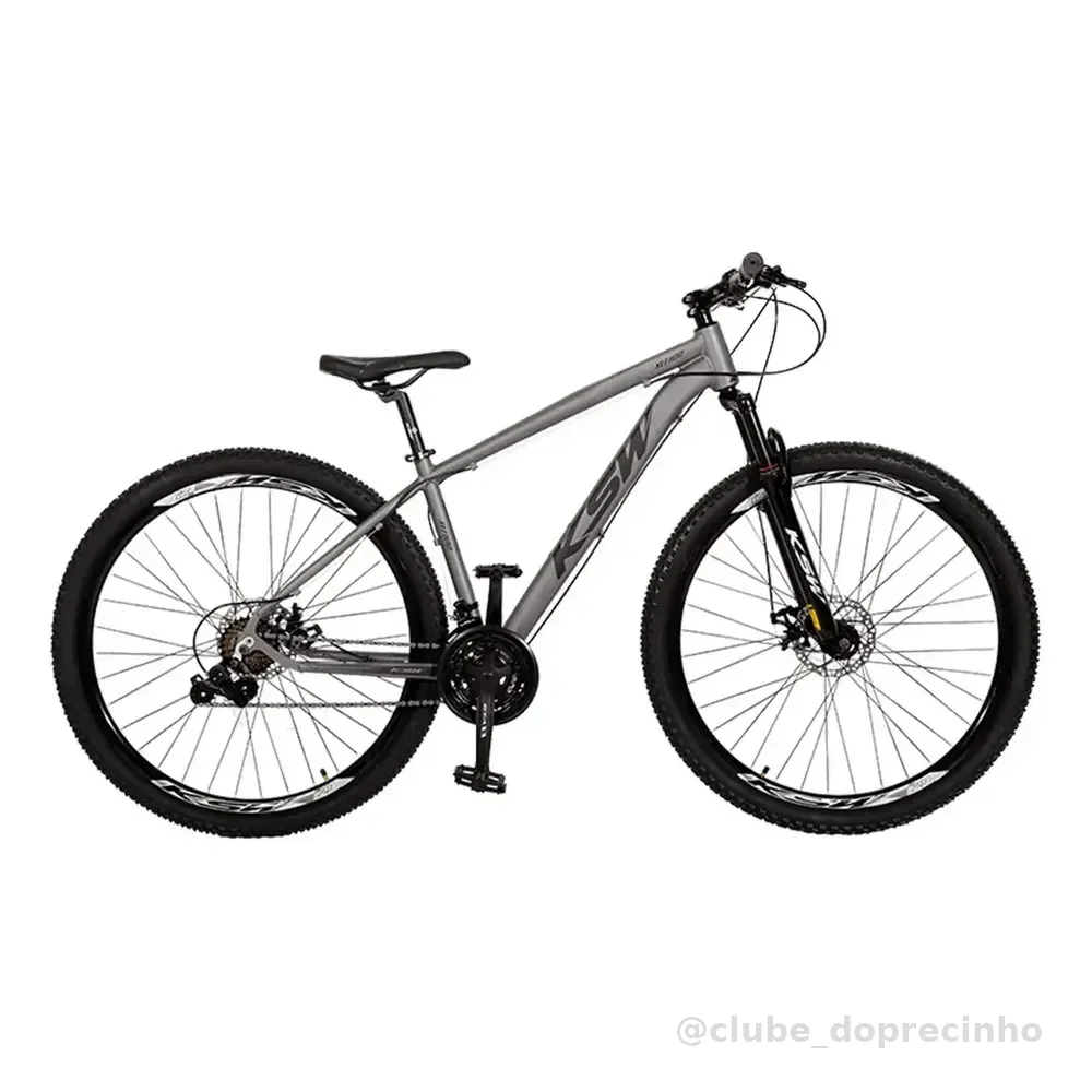 Bicicleta Aro 29 Ksw Xlt 100 24 Marchas Alumínio Freio Disco Cinza/preto 17