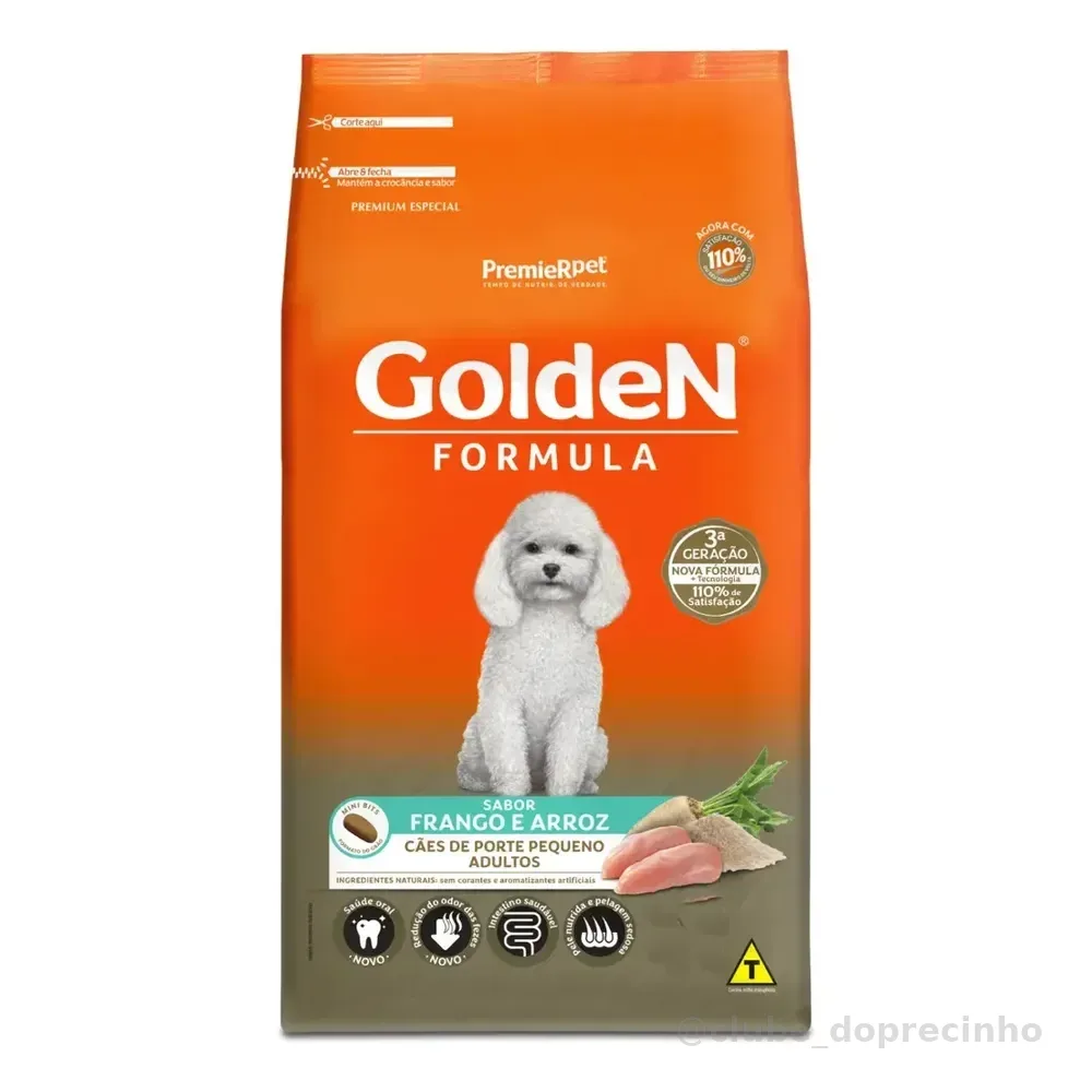Golden Formula cães adultos de pequeno porte frango e arroz 15kg