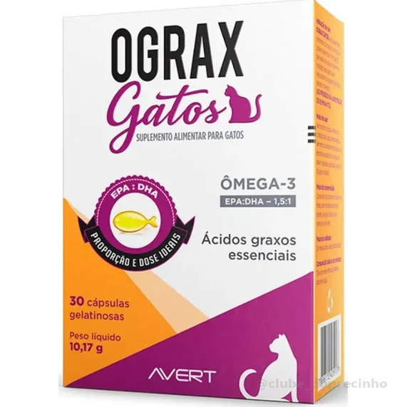 Ograx Gatos 30 Cápsulas Suplemento para Gatos Avert