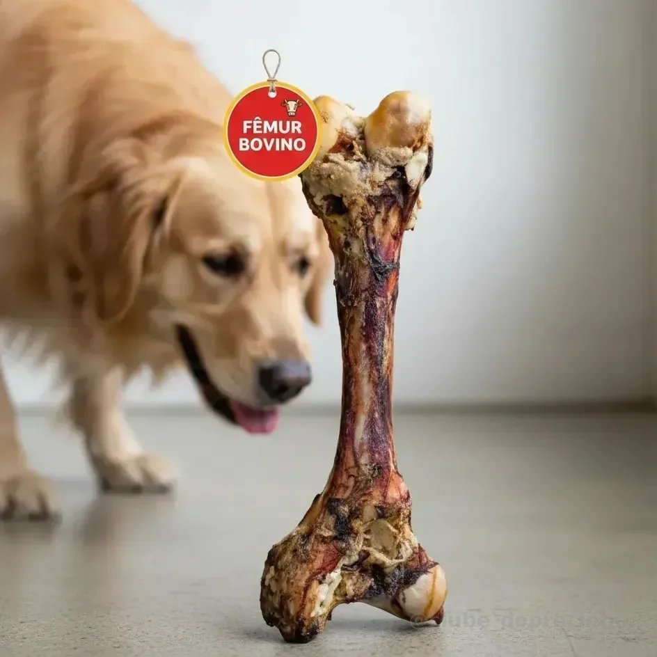 Osso Fêmur Bovino Gigante Defumado Petisco Para Cães Natural
