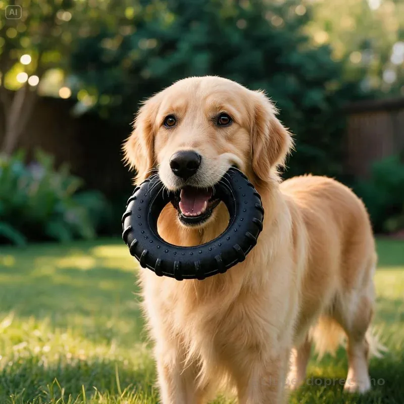 Brinquedo Mordedor Pneu de Borracha Maciça para Cachorro | Resistente | Brie Pet (M/G/GG)