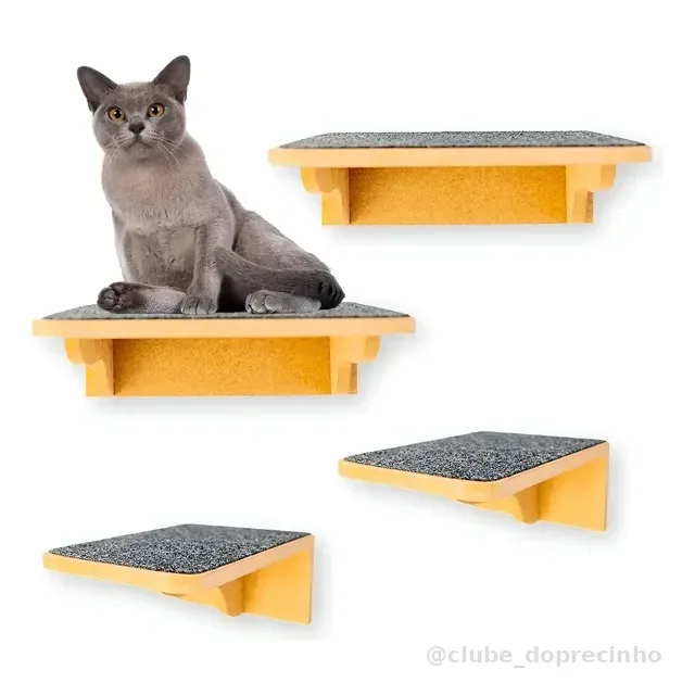 Gatificacao Prateleiras Gatos 4pçs Montados Parafusados
