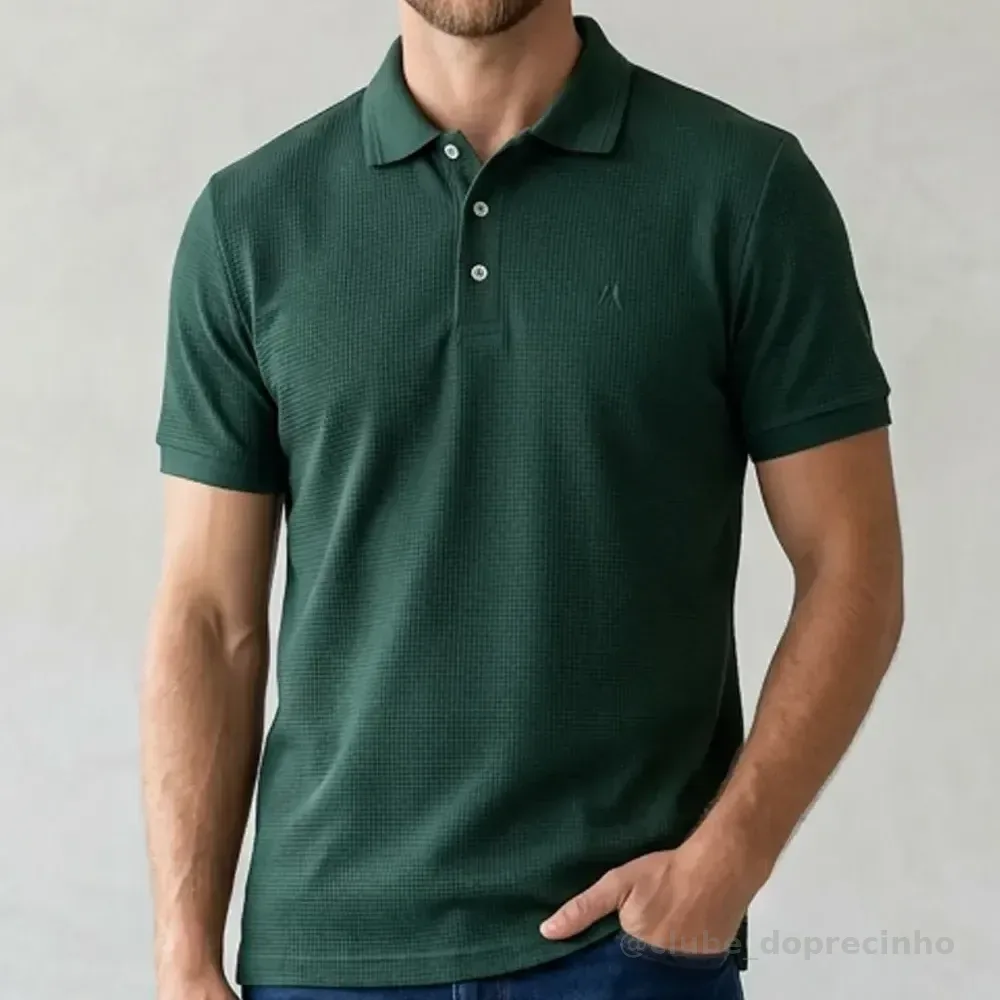 Polo Piquet Texturizada Polo Wear Verde-escuro Piquet Texturizada M