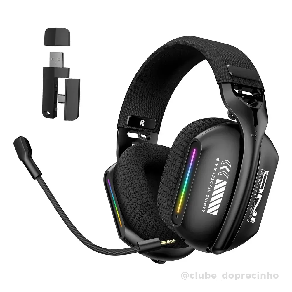 Headset Gamer Sem Fio Onikuma Gt808 Rgb Gt808black