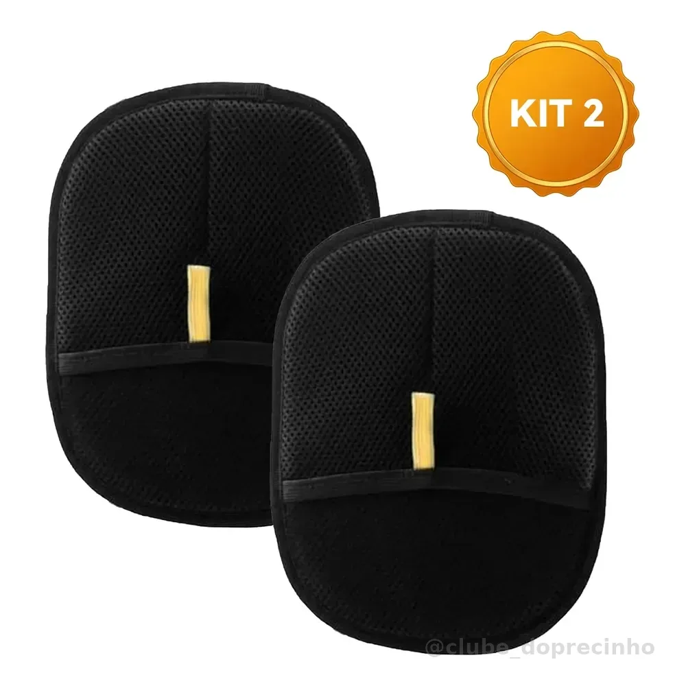 Kit 2 Escova Tirar Pelo Pet  Sofá Mágica Luva Reutilizáve Preto