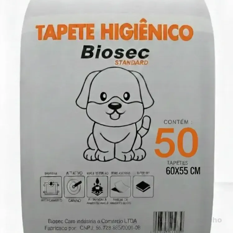 Tapete Higiênico para Cachorro 50 Unidades 60x55cm com Gel Absorvente Fralda Manta Pet Cão