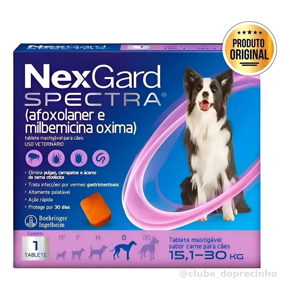 Nexgard Spectra 15,1 A 30kg Antipulgas Carrapato 1 Tablete Azul-escuro