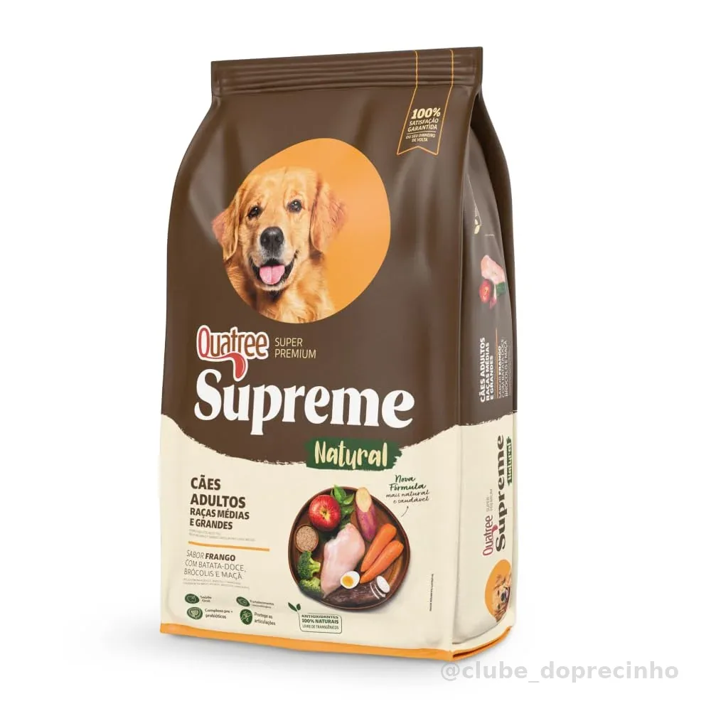 Quatree Supreme Ração para Cães Adultos Raças Médias e Grandes 15kg