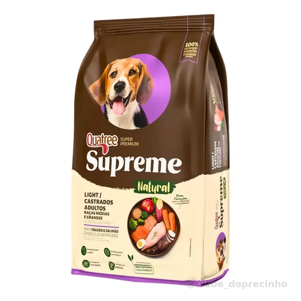 Quatree Supreme Cão Light Castrados Adultos Médio / Gr 15 Kg