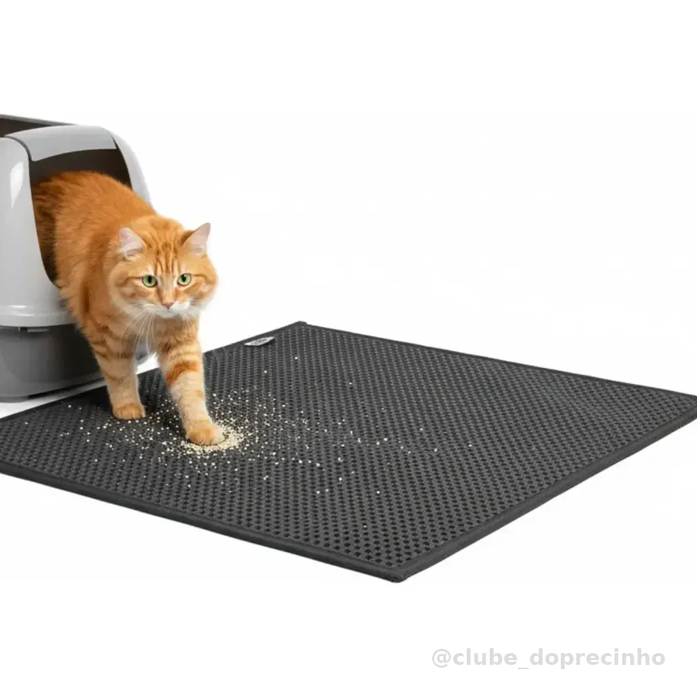 Tapete Coletor Areia Grande 100x75cm Para Gatos Limpa Patas