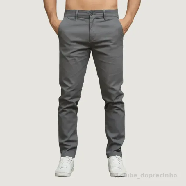 Calça Sarja Masculina Bolso Faca E Embutido Esporte Fino