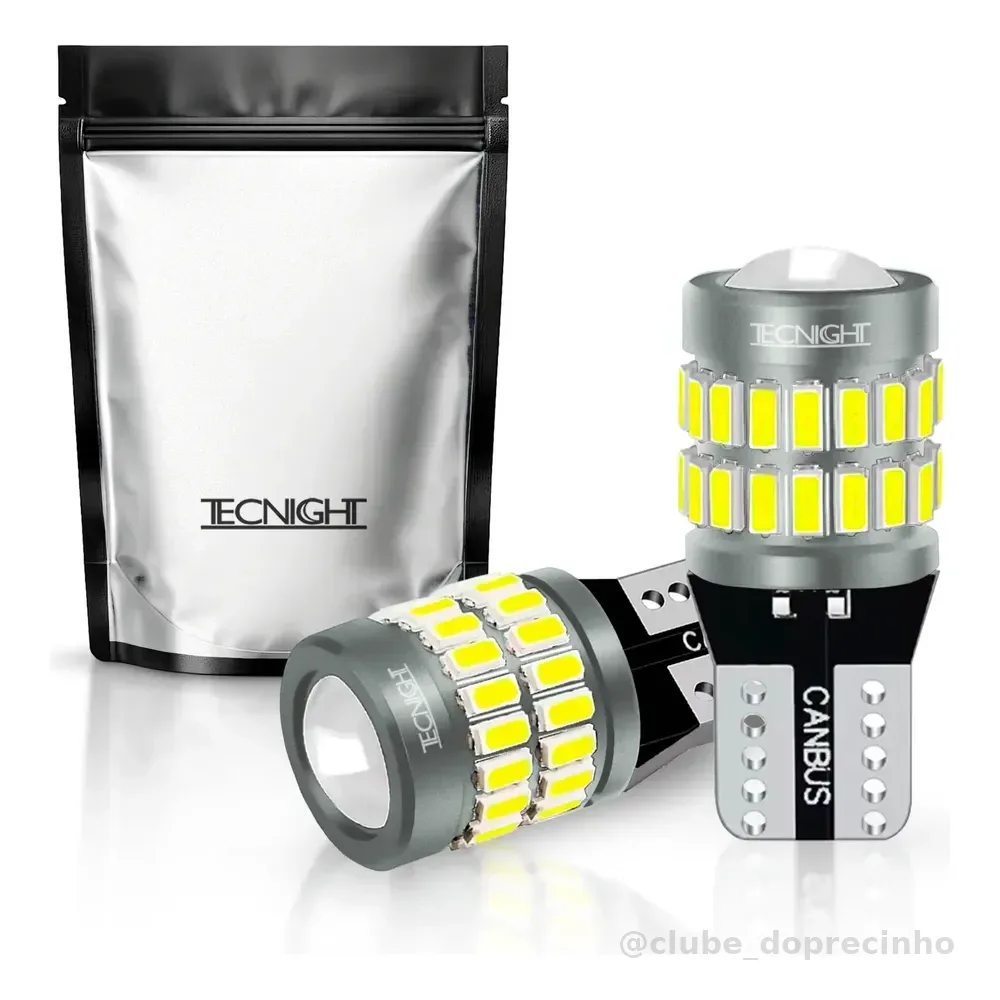 Par Lâmpadas Led Pingo Projetor 37 Smd Extra Forte Canbus 8w T10 6.000k Branco-frio