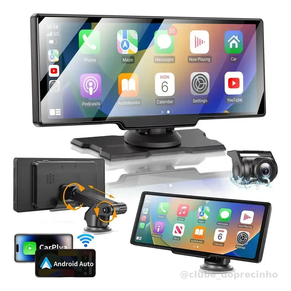 Central Multimídia 10.26 Carplay Android Auto Universal Espelha Espelhamento Bluetooth