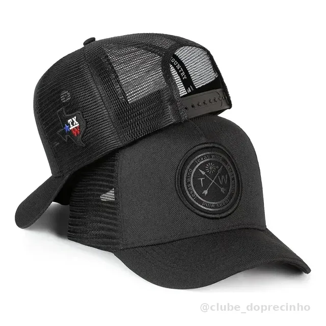 Boné Country Texas Trucker Telinha Aba Curva Ajuste Traseiro